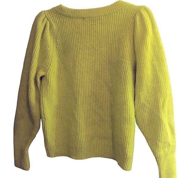 White House Black Market Puff Sleeve Ribbed Knit Size Medium - Picture 3 of 5